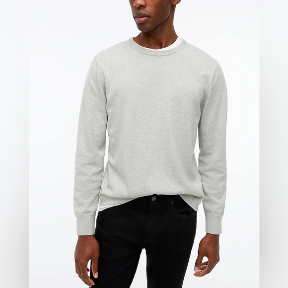 J Crew Men's Cotton Crewneck Sweater Gray size Large 100% Cotton - Picture 1 of 11
